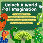 Mumaloo Kids Craft Kit – 10 Dinosaur Art Activities, Ages 4–8 | No-mess - Image 2