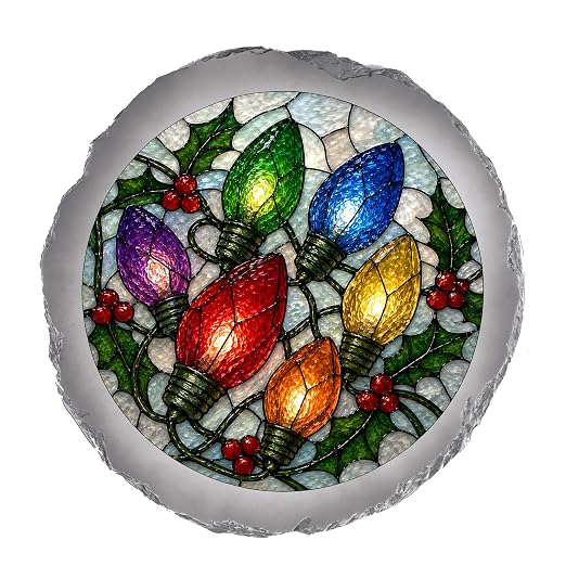 Magnolia Garden 10-Inch Christmas Light Strand Stepping Stone by DicksonsGifts