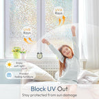 rabbitgoo Window Privacy Film, Mosaic Stained Glass Film, 17.5" x 118.1" | - Image 5