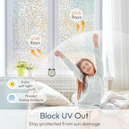 rabbitgoo Window Privacy Film, Mosaic Stained Glass Film, 23.6" x 78.5" | - Image 5