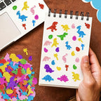 681 Pcs Glitter Foam Stickers, Dinosaur Shapes Stickers, 7 Sheets Colorful 3D - Image 8