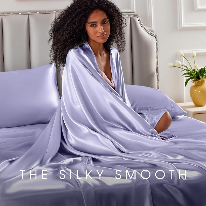 FreshCulture Satin Sheets Twin Size Bed Set - Image 6