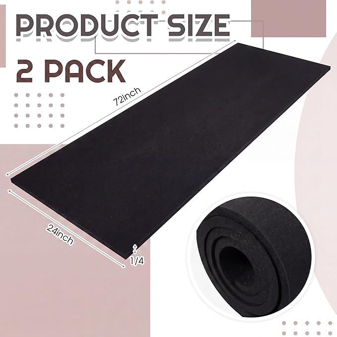 Amylove 2 Pack Polyurethane Foam 1/4" x 24" x 72" High Density Cushion - Image 2