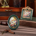 Qunclay Vintage Mini Picture Frames Set of 4, Round Rectangle Ornate Small - Image 5