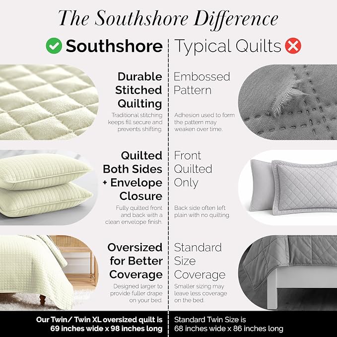 Southshore Fine Living, Inc. Twin XL Quilt Bedding Set, Soft Brushed Microfiber - Image 5