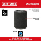 CRAFTSMAN CMXZVBE38773 Genuine 5-20 Gal. Wet Application Wet Dry Vac Filter | - Image 2