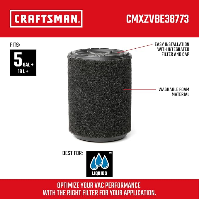CRAFTSMAN CMXZVBE38773 Genuine 5-20 Gal. Wet Application Wet Dry Vac Filter | - Image 2