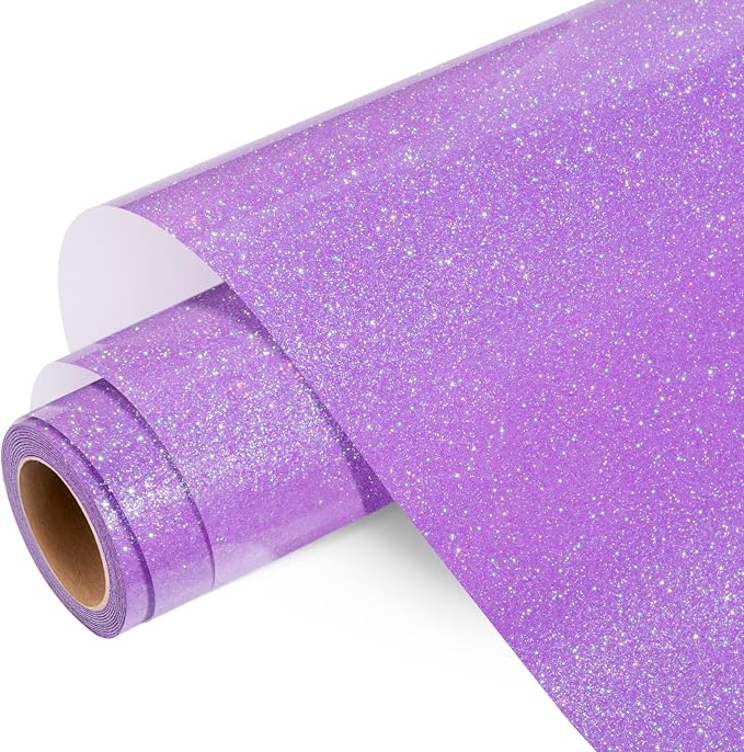 WRAPXPERT Lavender Glitter HTV Heat Transfer Vinyl Roll, Holographic Glitter by WRAPXPERT