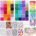 QUEFE 1900pcs, 48 Colors, Pony Beads Bracelet Making Kit, Rainbow Kandi Beads by QUEFE