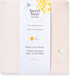 Burt's Bees Baby Essential Organic Cotton Fitted Crib Sheet, Breathable - Image 2