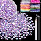 2500pcs 5mm Resin Rhinestones Bulk, Lavender Purple AB Flatback Round Jelly by BELLEBOOST