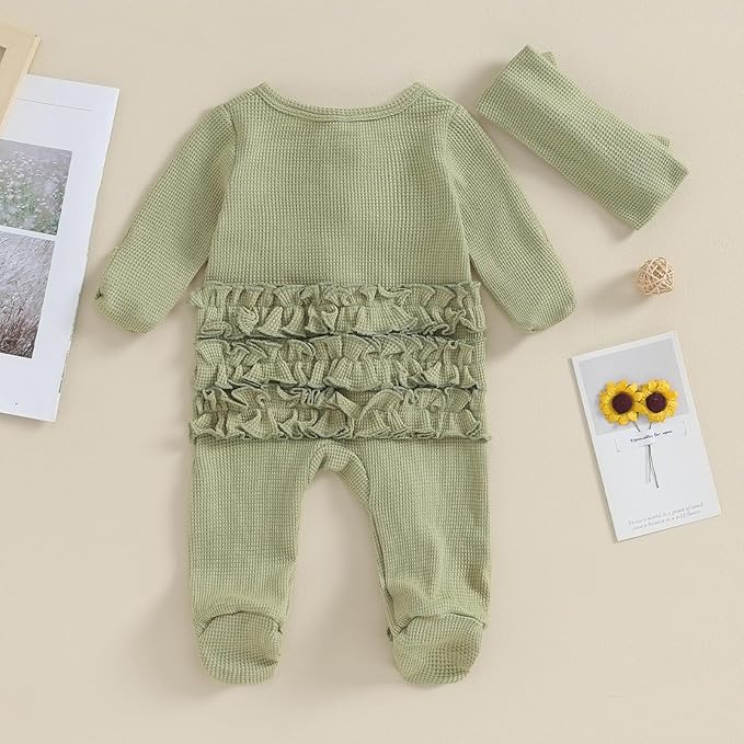CIYCUIT Baby Girls Cactus Footies Newborn Zip Up Onesie Romper