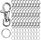 LEOBRO 60PCS Lobster Claw Clasps and Key Rings, Keychain Making kit by LEOBRO
