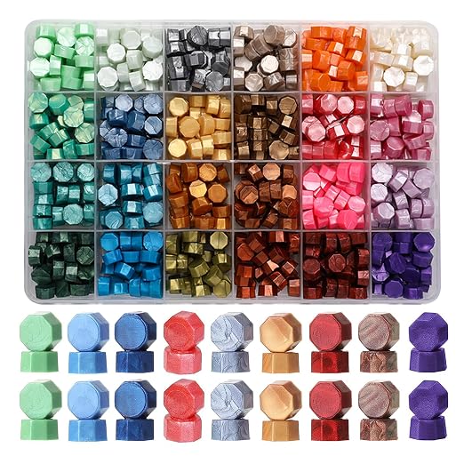 600 Pcs Assorted Wax Seal Beads, Andotopee 24 Colors Sealing Wax Beads by Andotopee
