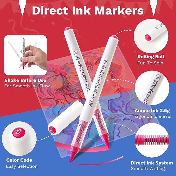 96 Colors Acrylic Paint Markers - Image 6