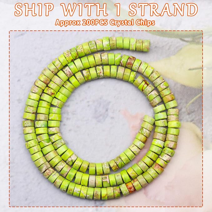 Natural Stone Heishi Beads for Necklace Making, 4 mm x 2 mm Small Flat Round - Image 2