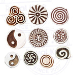Textile Wood Blocks Original Small Round Shape Printing Stamps Htag2152 - Image 2