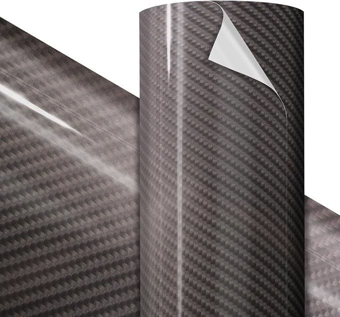 VViViD Premium Grey Tek-R Carbon Craft Vinyl Roll 1ft x 5ft – Bubble-Free Air by VVIVIDVINYL