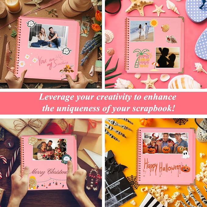 Joyberg Scrapbook 80 Pages, Scrapbooking Supplies 8 x 8 In, Scrapbook Album - Image 6