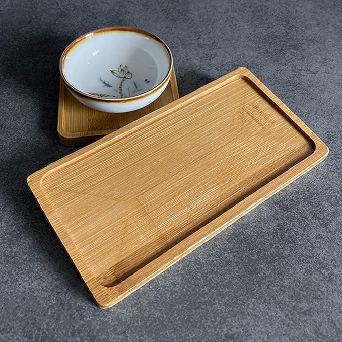 4PCS Mosaic Bamboo Coasters for Crafts, Blank Base Trays, Drinking Cup Coaster - Image 5