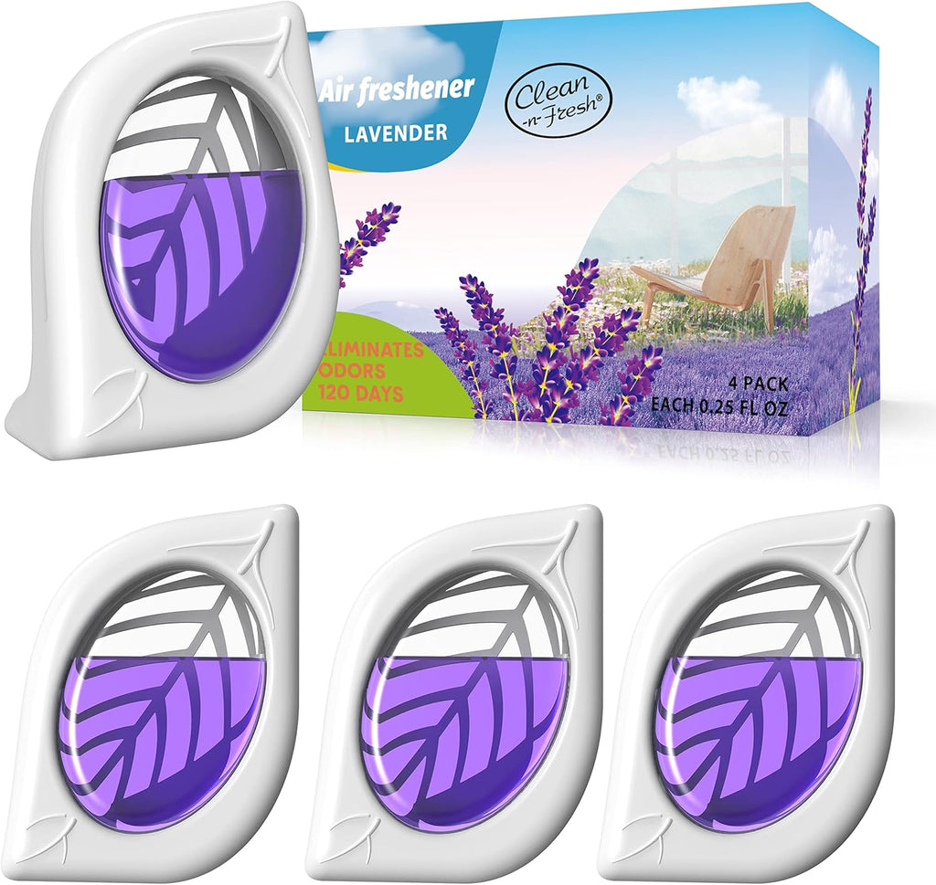 Air Freshener for Home, 4 Pack, Lavender, Odor Eliminator for Small Area Closets Bathroom Pets Strong Odor, Up to 120 Days
