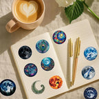 50PCS Transparent Moon & Space Stickers, Waterproof PET Celestial Decals - Image 7