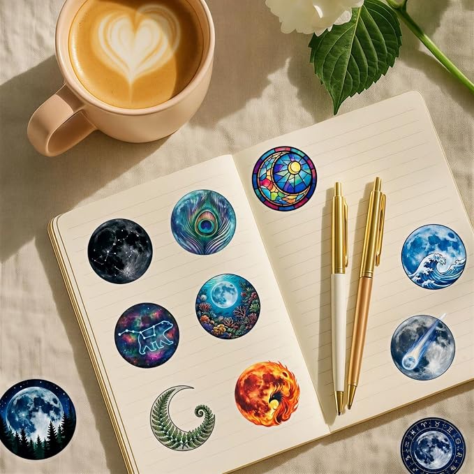 50PCS Transparent Moon & Space Stickers, Waterproof PET Celestial Decals - Image 7
