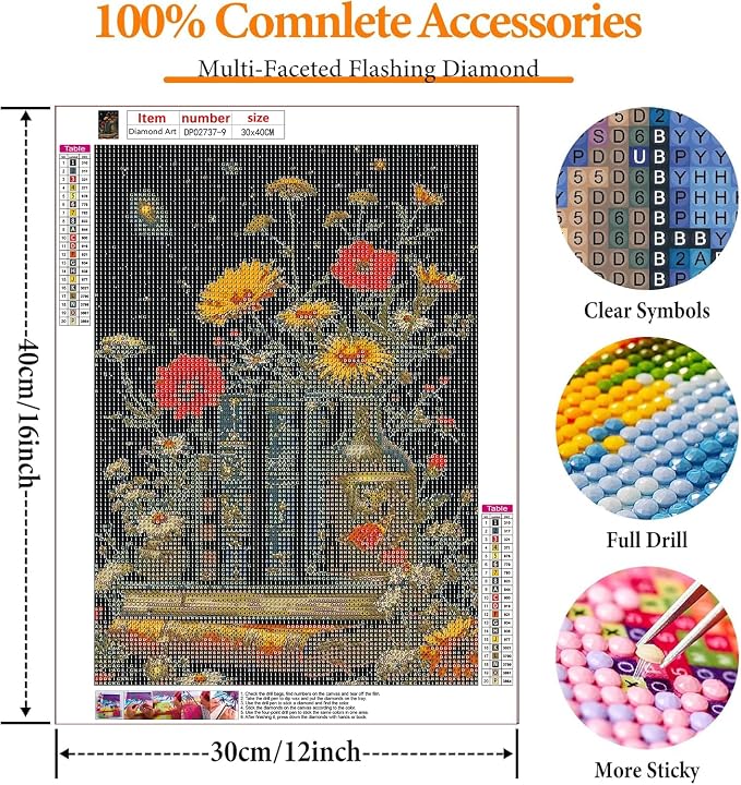 9 Pack Book Flower Diamond Art Kits - Image 6