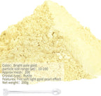 Mica Powder, 7.05OZ（200g）, Bright Pale Gold Mica Powder Pigment - Image 2