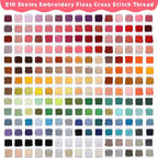 PAXCOO 276 Pack Embroidery Floss Thread Kit Including 210 Colors Cross Stitch - Image 2