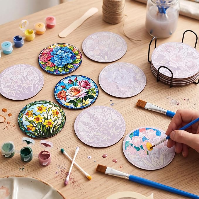 Reallnaive 16 Pcs Flower Paint by Numbers Kit - Image 2