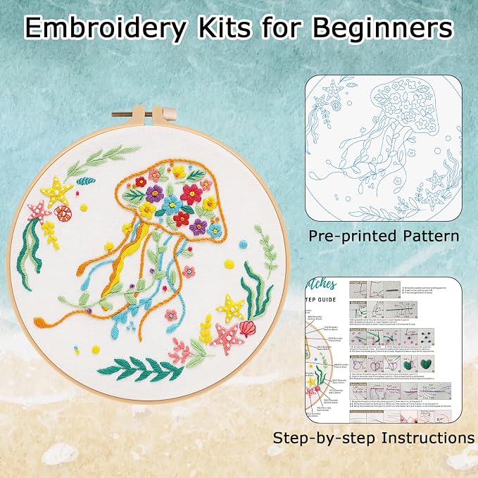 Louise Maelys Jellyfish Embroidery Kit - Image 5