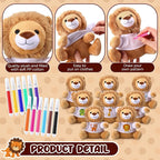 Blueweenly 64 Pcs Make Your Own Stuffed Animal Lion Kit Including 6 Inches Soft - Image 3