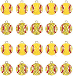 20PCS Sports Charms Enamel Basketball Baseball Pendant Charms by ANGLESJELL
