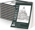 OSIMIG 10 Pack Sketch Books 8.5" x 11", Top Spiral Bound Sketch Pad, Bulk by OSIMIG