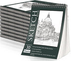 OSIMIG 10 Pack Sketch Books 8.5" x 11", Top Spiral Bound Sketch Pad, Bulk by OSIMIG