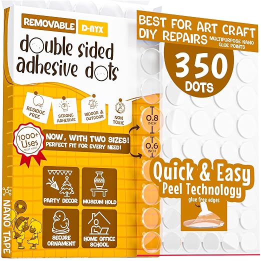 Double Sided Tape Adhesive Dots Stickers 280, 550 or 700 Pack Removable Putty by D-NYX