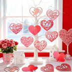36PCS Wooden Heart Ornaments to Paint Valentine's Day Craft, 9 Styles DIY Blank - Image 5