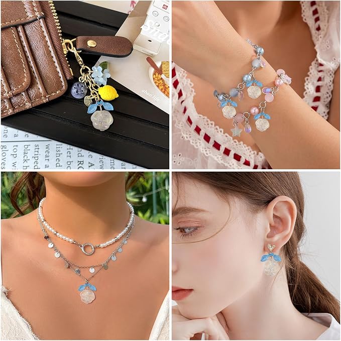 FASHEWELRY 30pcs Crystal Glass Flower Pendants - Image 6