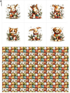 Cozy Animals Patchwork Quilting Fabric Panel – 6× Blocks + Bonus Patchwork by FabricsTown