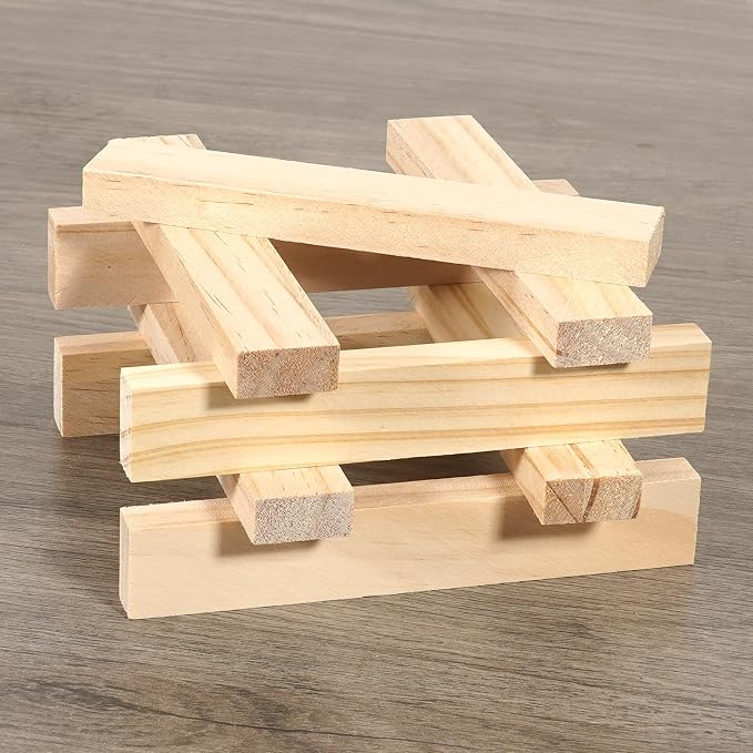 Wood Strips 1/2"x 1" x 6", Unfinished Flat Lumber Pine Pieces - Image 3