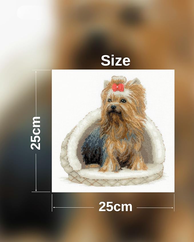 RIOLIS - Yorkshire Terrier 2152, Dogs Cross Stitch Kits 9¾" x 9¾", Counted - Image 8