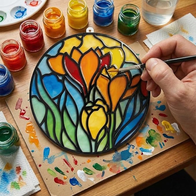 3-Pack DIY Suncatcher Blanks for Adults, Acrylic Stained Glass Window Art Decor - Image 2