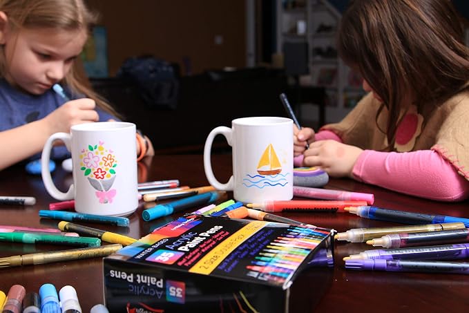 ArtShip Design 24 Glitter Paint Pens, Double Pack of Both Extra Fine and Medium - Image 4