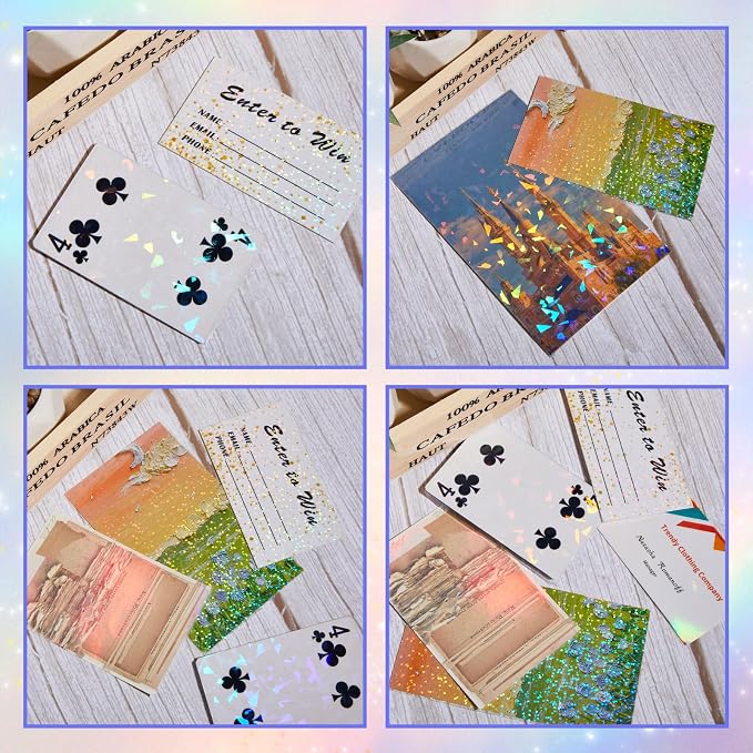 Nezyo 60 Sheet Holographic Laminate Sheet Clear Glitter A4 Size Vinyl Sticker - Image 6
