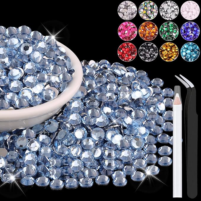 1500PCS 6mm Resin Rhinestones in Bulk, Bedazzling Flatback Crystals Rhinestones by BELLEBOOST