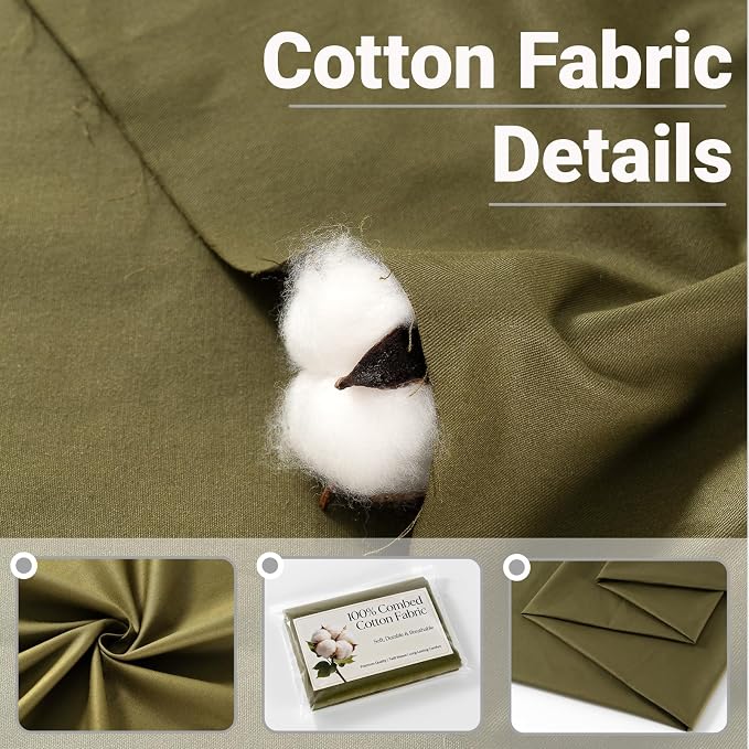 100% Combed Cotton Fabric by The Yard, 66 inches Wide, Premium Soft Breathable - Image 2