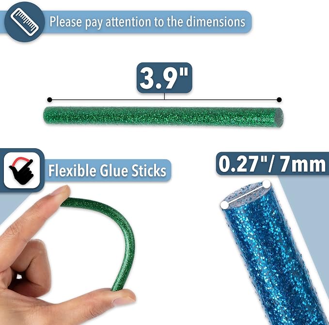 Mr. Pen- Glitter Hot Glue Sticks, Mini Glue Sticks - Image 3