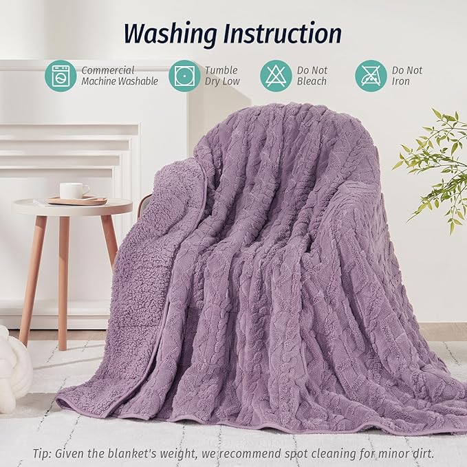 Wemore Weighted Blanket for Adults Twin Size 20 lbs, Dual Sided Soft Fuzzy - Image 7