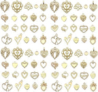 WOCRAFT 60pcs KC Gold Heart Valentine's Day Wedding Charms Bracelet Charms by WOCRAFT